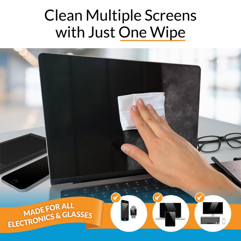 iCloth Screen Cleaner Wipes by iCloth â€“ Individually Wrapped â€“ Travel Size â€“ Streak-Free (24 Large Wipes) - Image 4